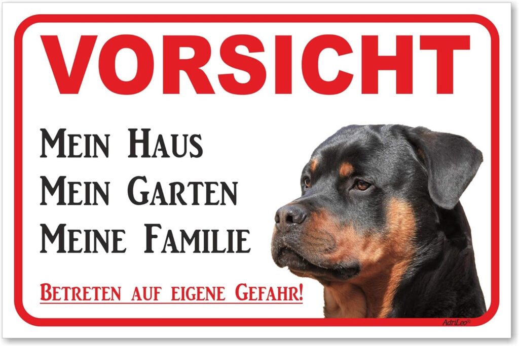 Rottweiler-Schild "Vorsicht"